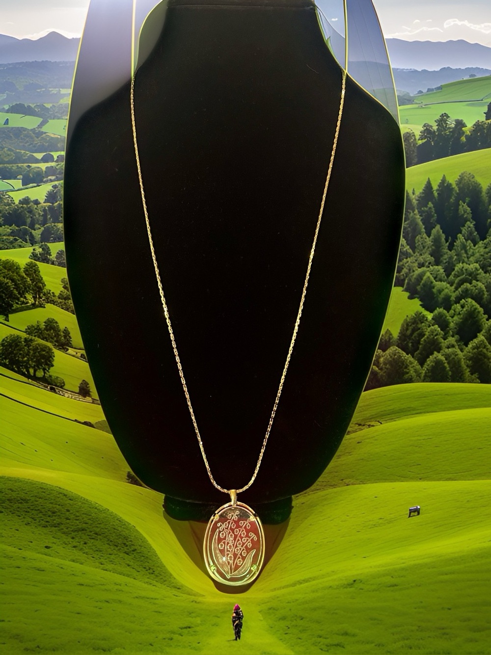 80's 𝓝𝓪𝓹𝓲𝓮𝓻 "Frosted Crystal" Pendant Necklace - Picture 7 of 7